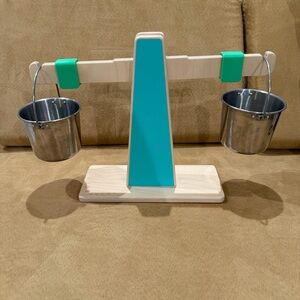 Lovevery Every Which Weigh Scale & Pails Wooden Balance Scale with Buckets